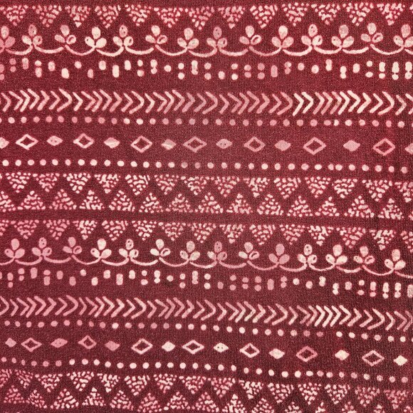 Catherines Womens Long Sleeve Tee Plus Size 2X 22/24W Red Patterned Top stretch - Picture 8 of 11